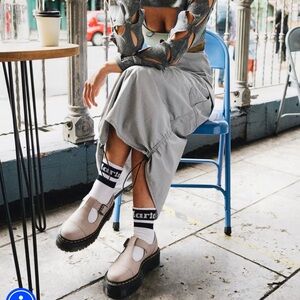 Dr. Martens BETHAN PISA LEATHER PLATFORM MARY JANE SHOES - Vintage Taupe